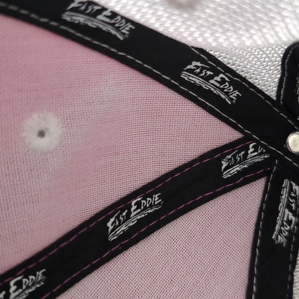 Fast Eddie, Corvette Woman's Pink/White Mesh, Snapback Hat. - Picture 8 of 8